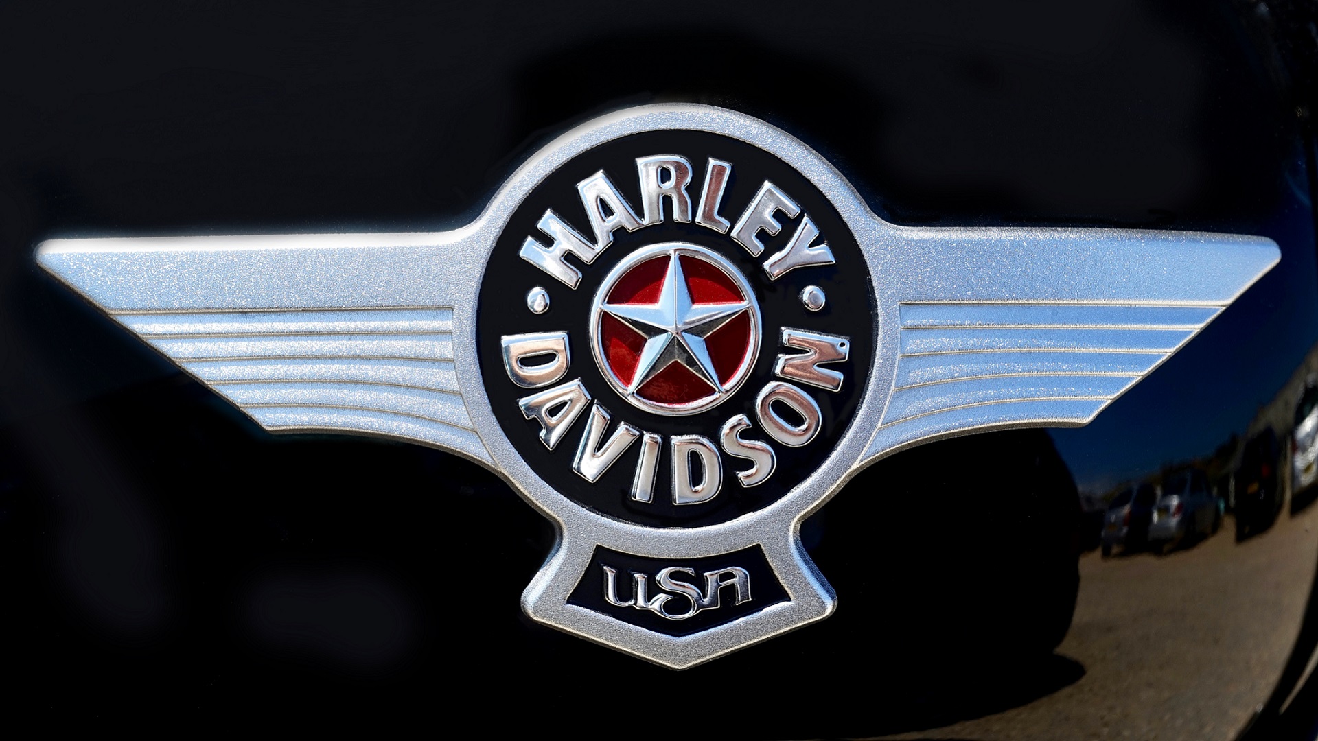 Wallpaper Of Close Up, Harley Davidson, Logo Background - Harley Davidson Hd Logo - HD Wallpaper 