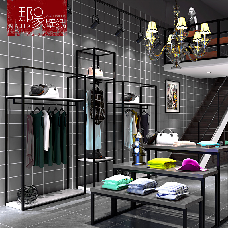 Clothing Store Wallpaper Retro Fashion Women Korean - Modern Black And White Clothing Stores - HD Wallpaper 