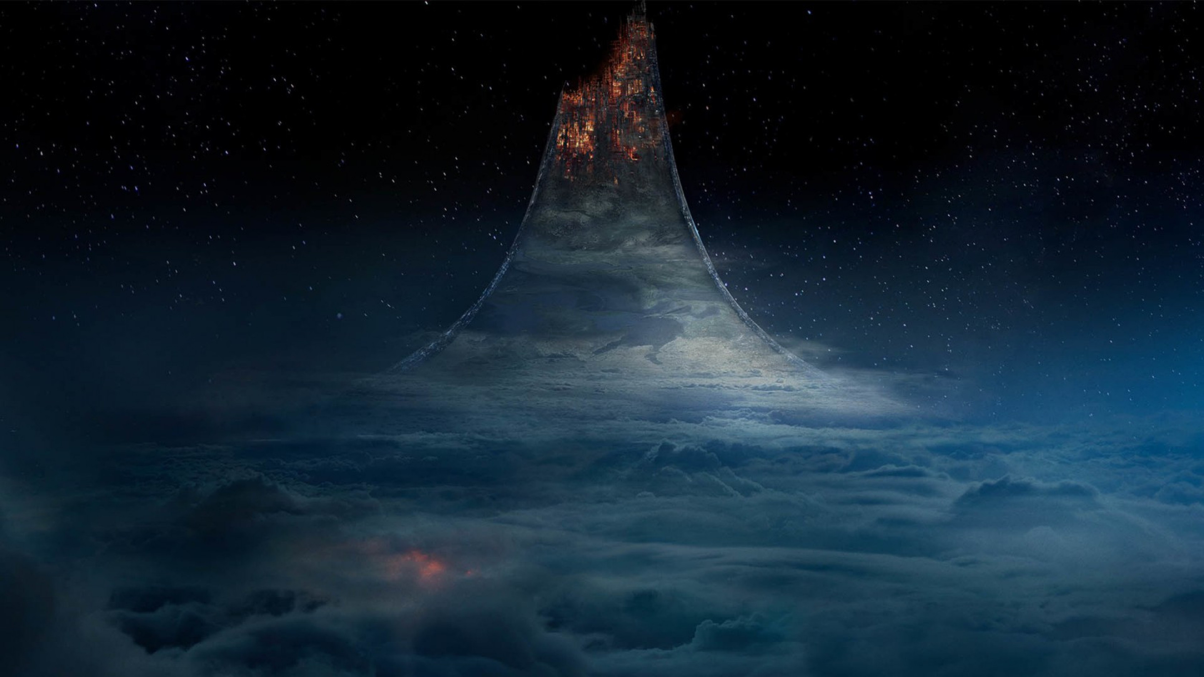 3840x2160, Scifi Halo Nightfall 
 Data Id 157102 
 - Halo Ring Background - HD Wallpaper 