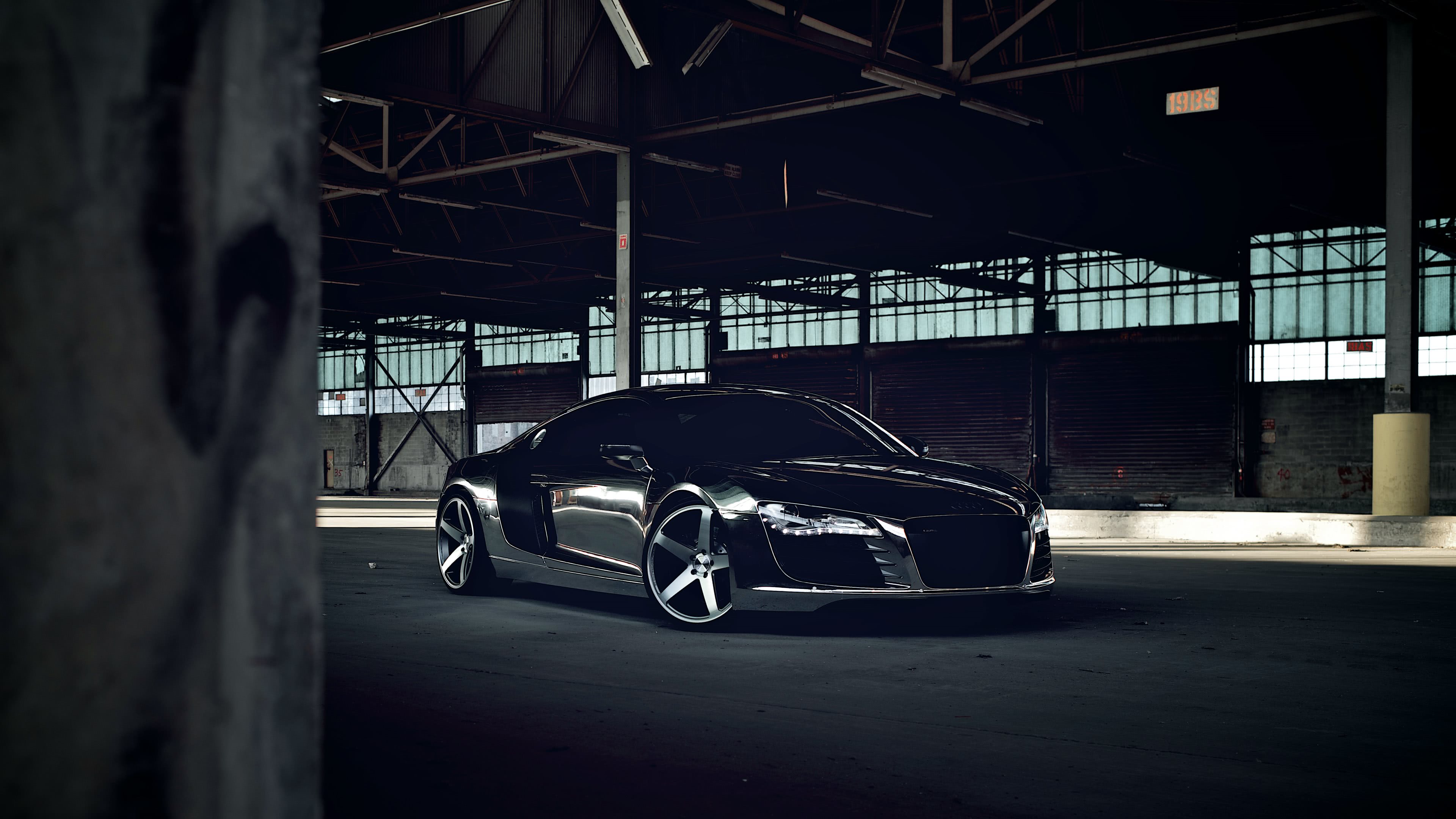 Black Audi R8 Uhd 4k Wallpaper - Matte Black Audi R8 Wallpaper Iphone - HD Wallpaper 