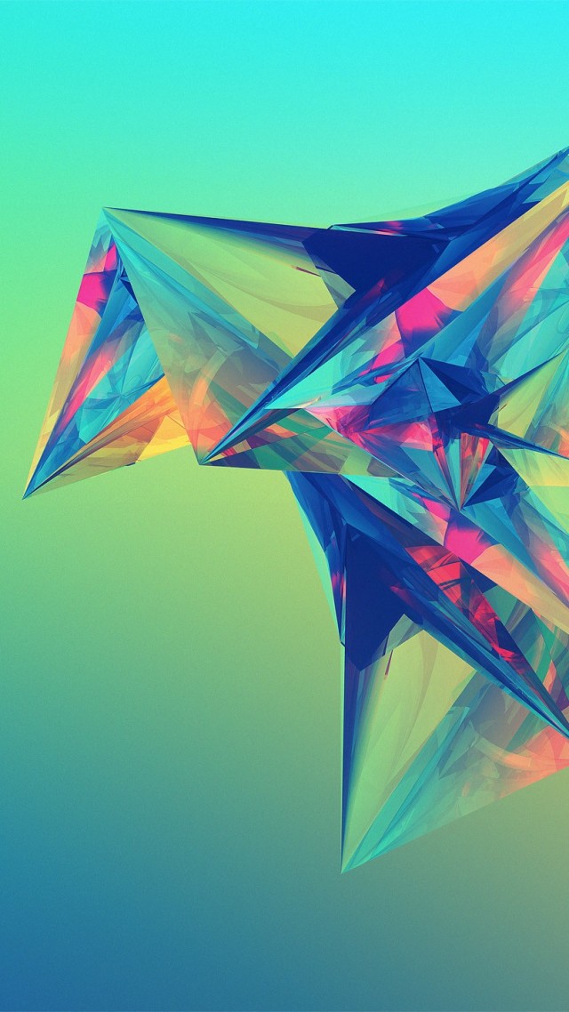 Polygon, 4k, Hd Wallpaper, Green, Orange, Blue, Background - Hd Abstract Wallpapers 4k Png - HD Wallpaper 