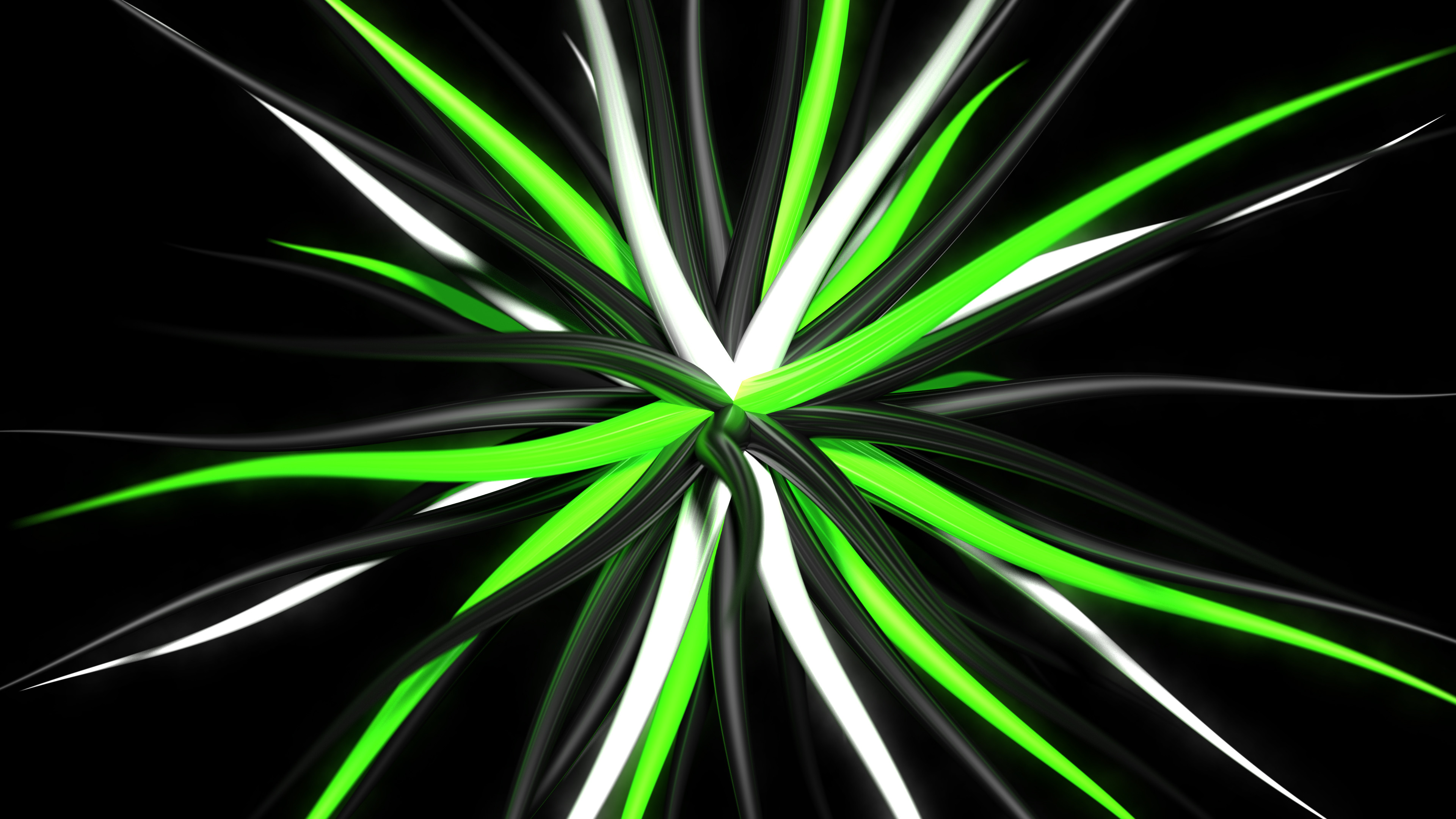 Cool Abstract Black White Green 3d Digital Cgi Wallpaper - Wallpaper - HD Wallpaper 