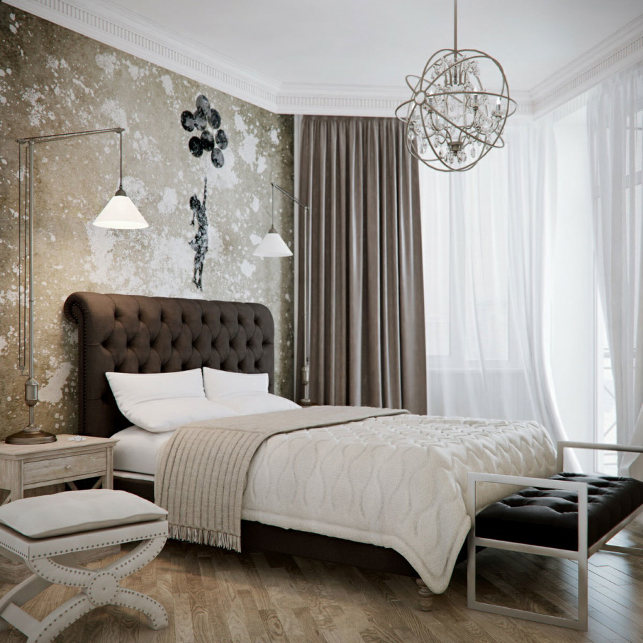 Small Bedroom Wallpaper Ideas - White Bedroom Curtain Ideas - HD Wallpaper 
