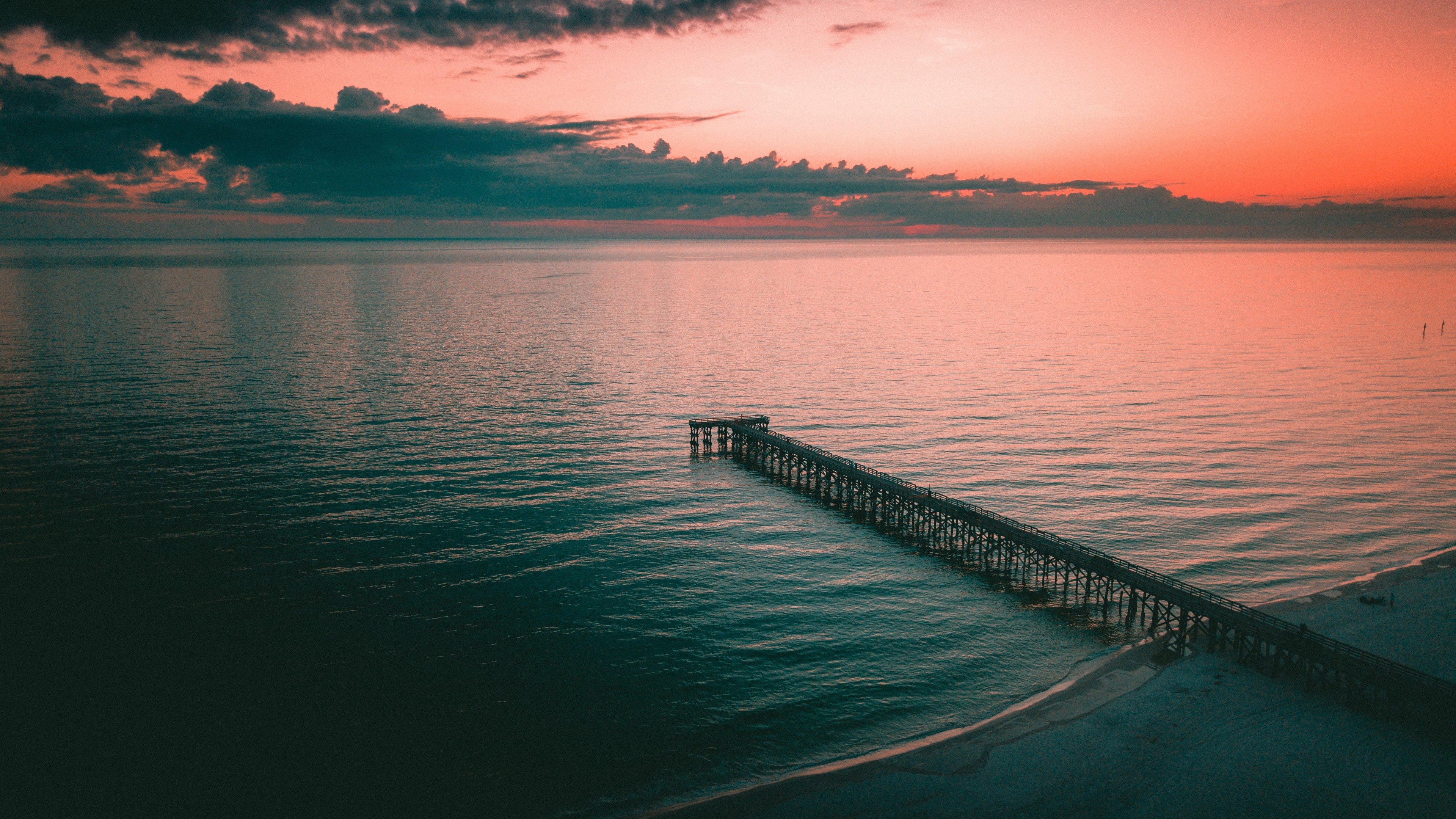 Wallpaper Pier, Dock, Sea, Dusk, Shore - HD Wallpaper 