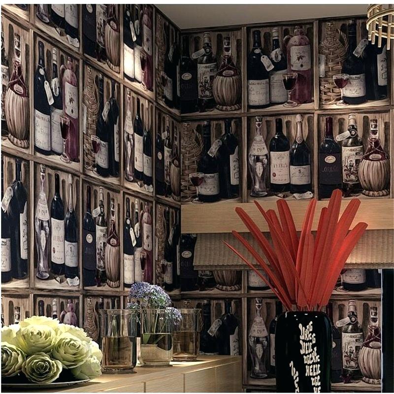 Wine Cellar Wallpaper Us Off High End Style Retro Pared - Interior Design - HD Wallpaper 