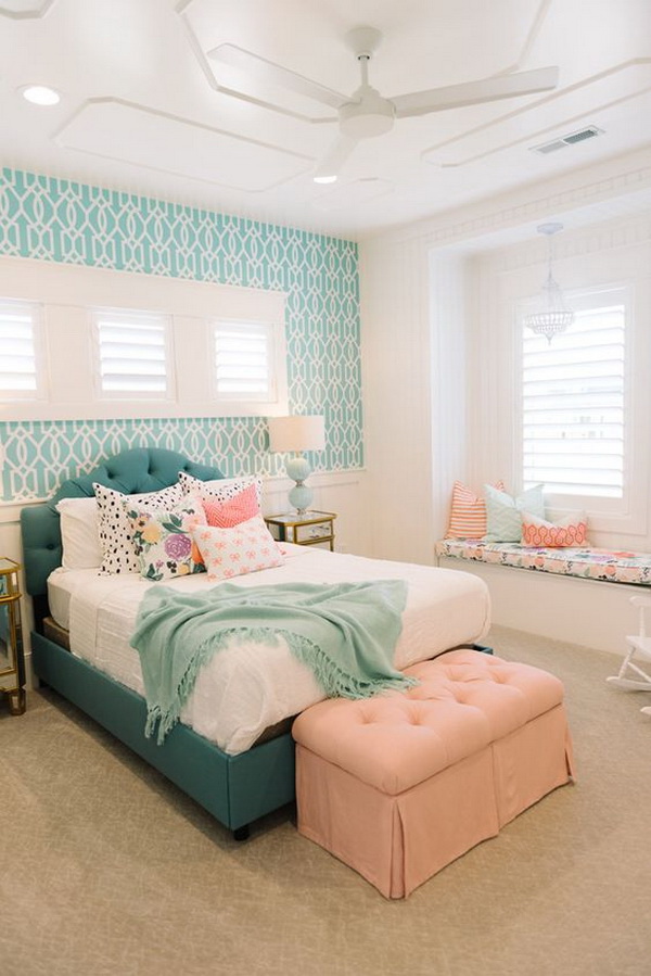 Coral, Turquoise And Cream Whiteall The Favorite Colors - Beautiful Bedrooms For Teenage Girl - HD Wallpaper 