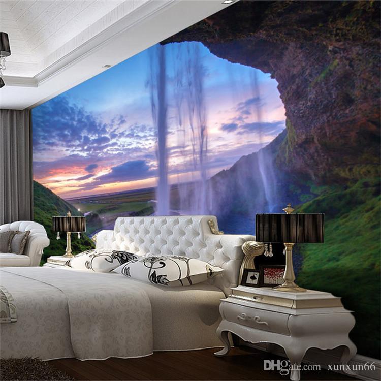 Waterfall 3d Wall Design - HD Wallpaper 