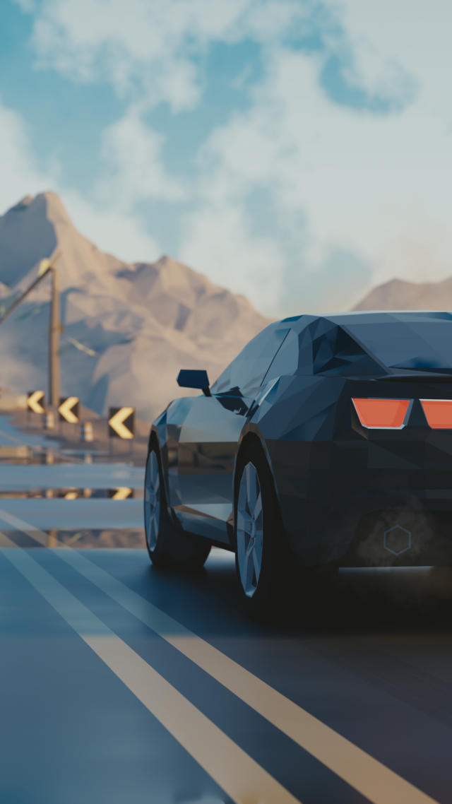 Low Poly, Chevrolet Camaro, 3d, 4k - Low Poly Car - HD Wallpaper 