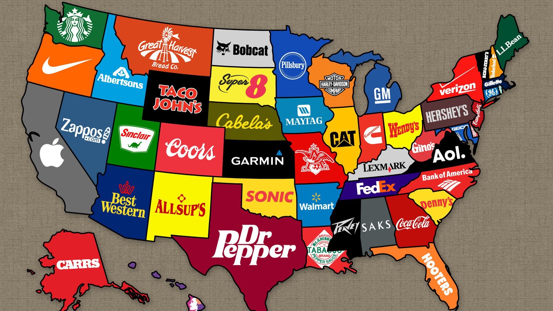Usa Brand Map - HD Wallpaper 
