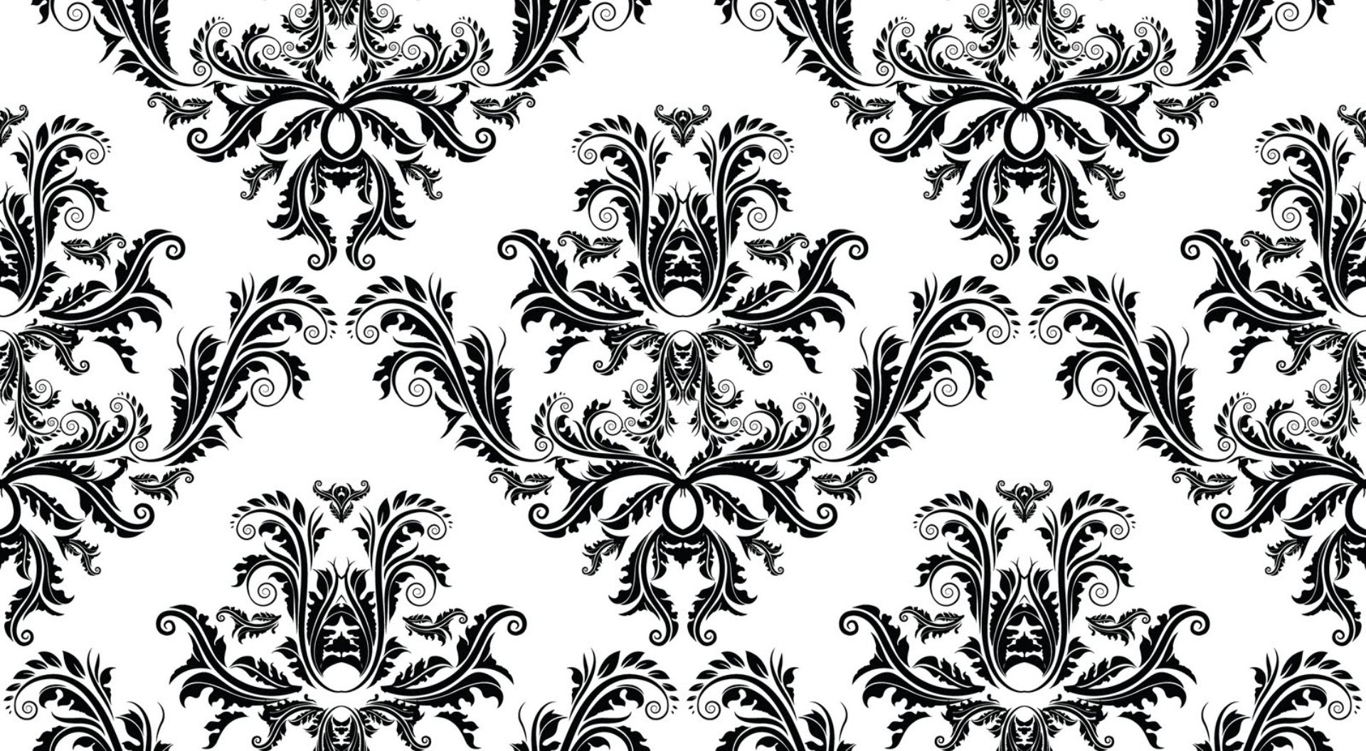 Black White Vintage Pattern - HD Wallpaper 