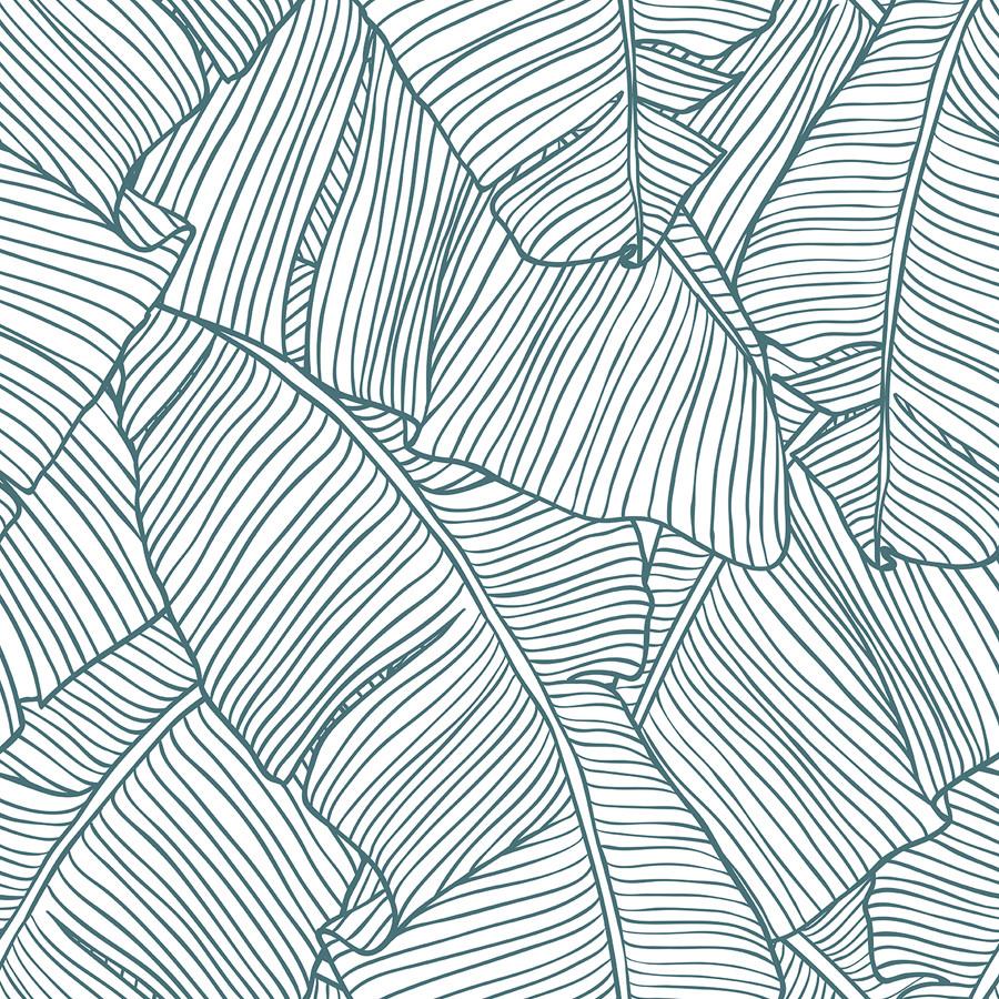 Banana Leaf Drawing Pattern - HD Wallpaper 
