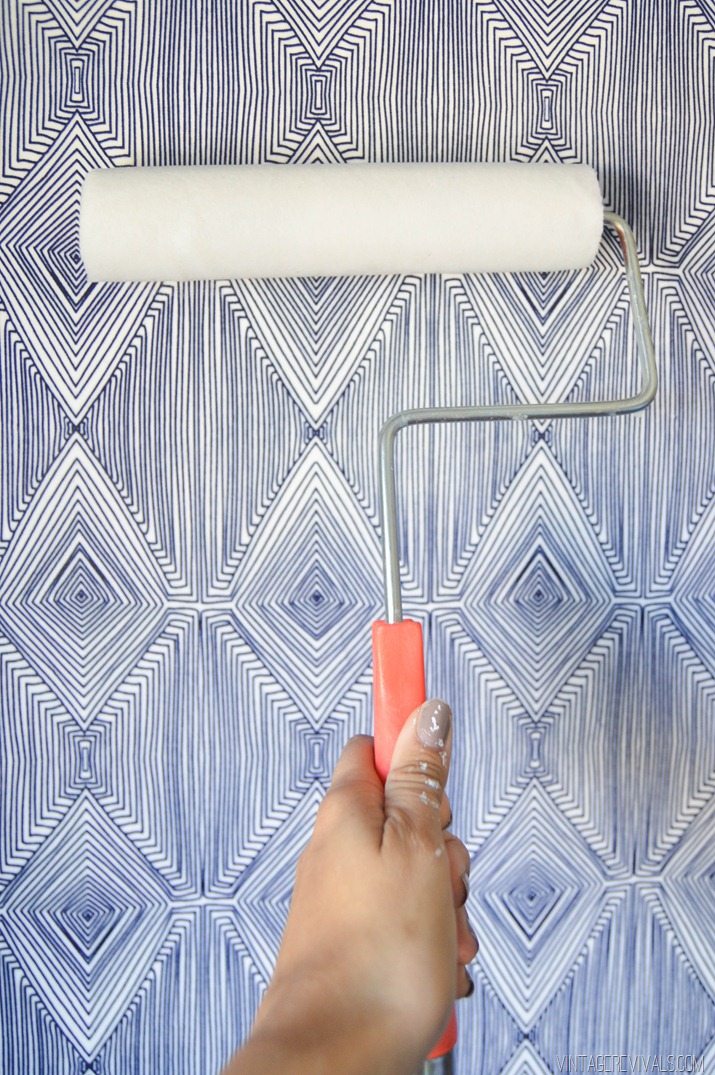 Diy Temporary Fabric Wallpaper Vintagerevivals - Do Self Wall Paint - HD Wallpaper 