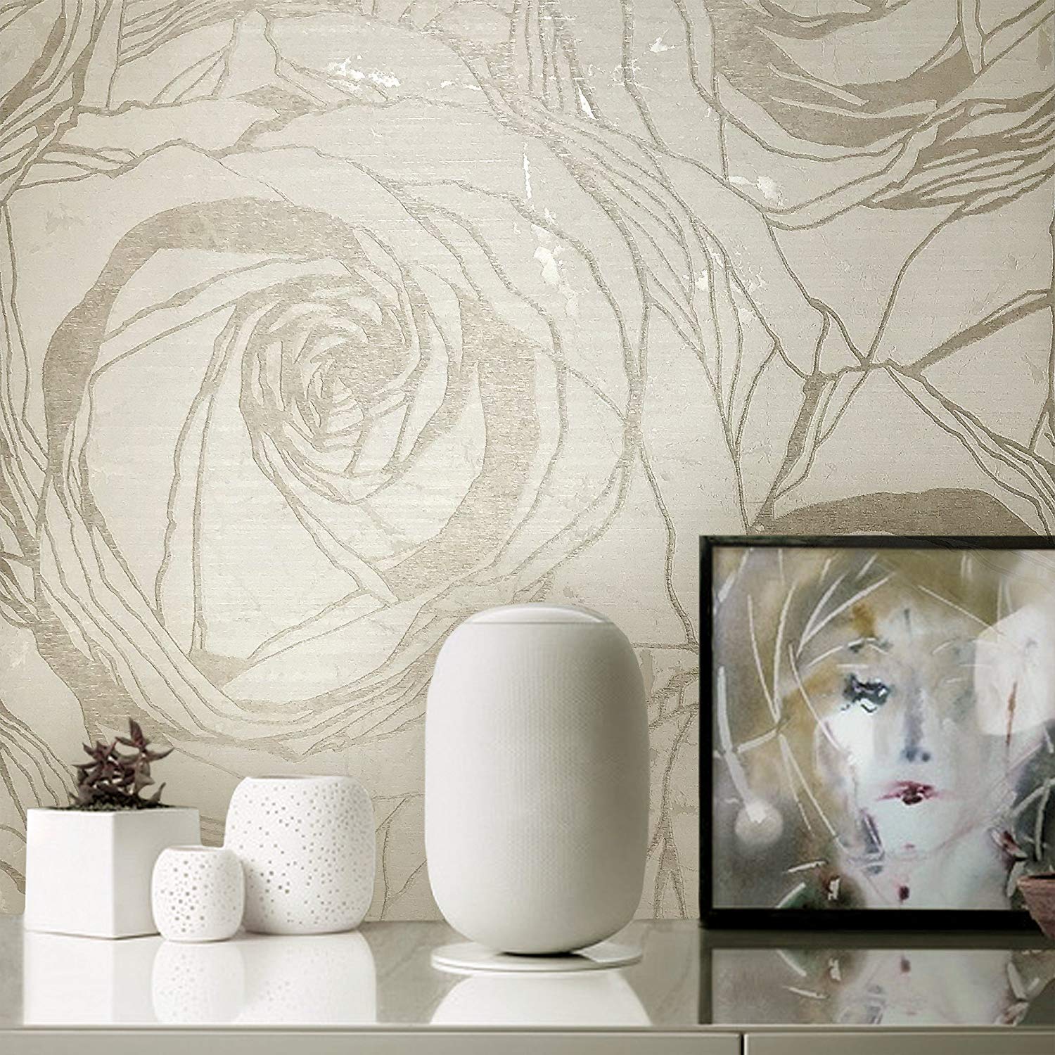 Cream And Gold Swirl - HD Wallpaper 