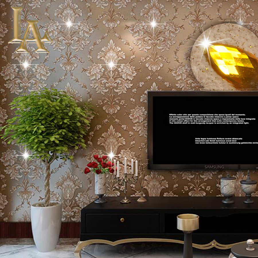 Living Room 3d Wallpaper Brown - HD Wallpaper 