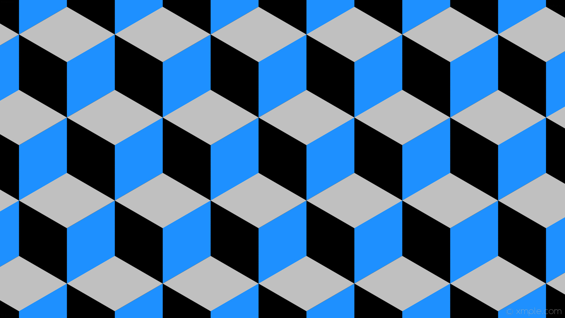 Wallpaper Grey 3d Cubes Blue Black Dodger Blue Silver - Cool Repeat Patterns - HD Wallpaper 