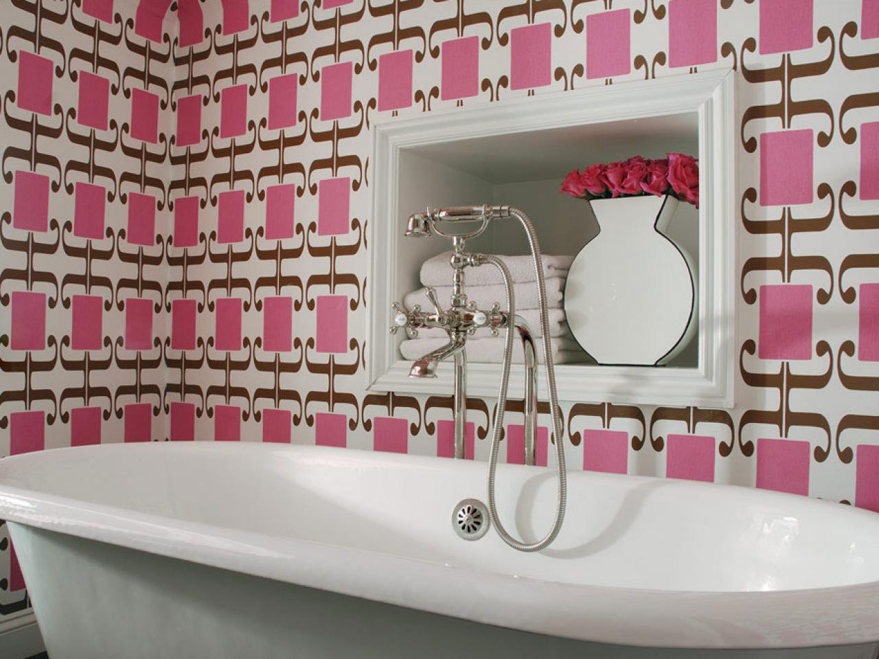 Brighten Up Your Bathroom With Vibrant, Art Deco-themed - Bright Wallpaper For Bathroom - HD Wallpaper 