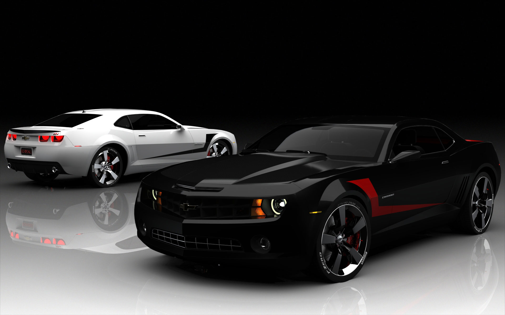 Camaro White With Black Background - HD Wallpaper 
