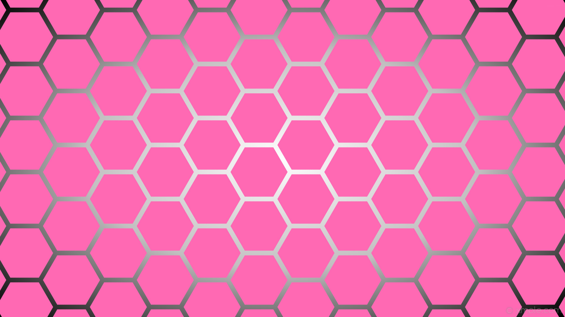 Wallpaper Hexagon Glow Black White Pink Grey Gradient - White - HD Wallpaper 