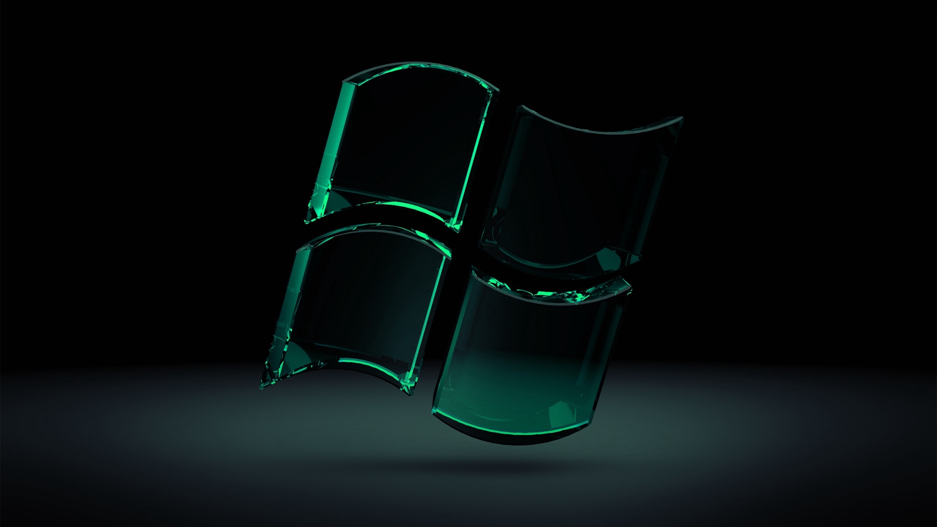 Wallpaper Windows, Green, Black, Glass - Hd 1766 X 768 - HD Wallpaper 