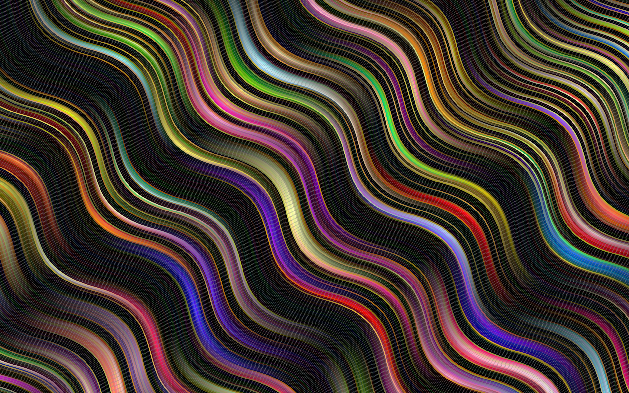 Wavy Illusion, Colorful Lines - HD Wallpaper 