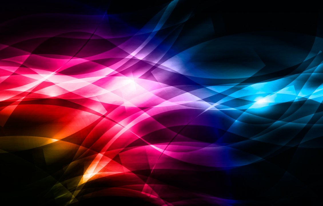 Download Wallpaper Colorful Lines In A Dark Background - HD Wallpaper 