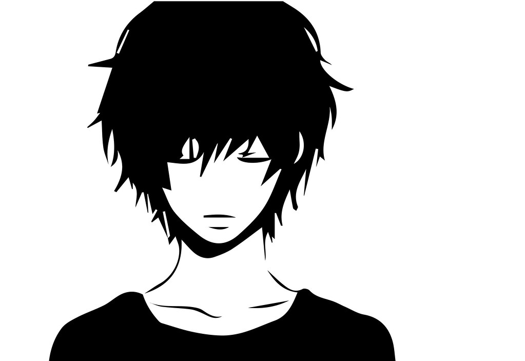 Anime Black And White - HD Wallpaper 