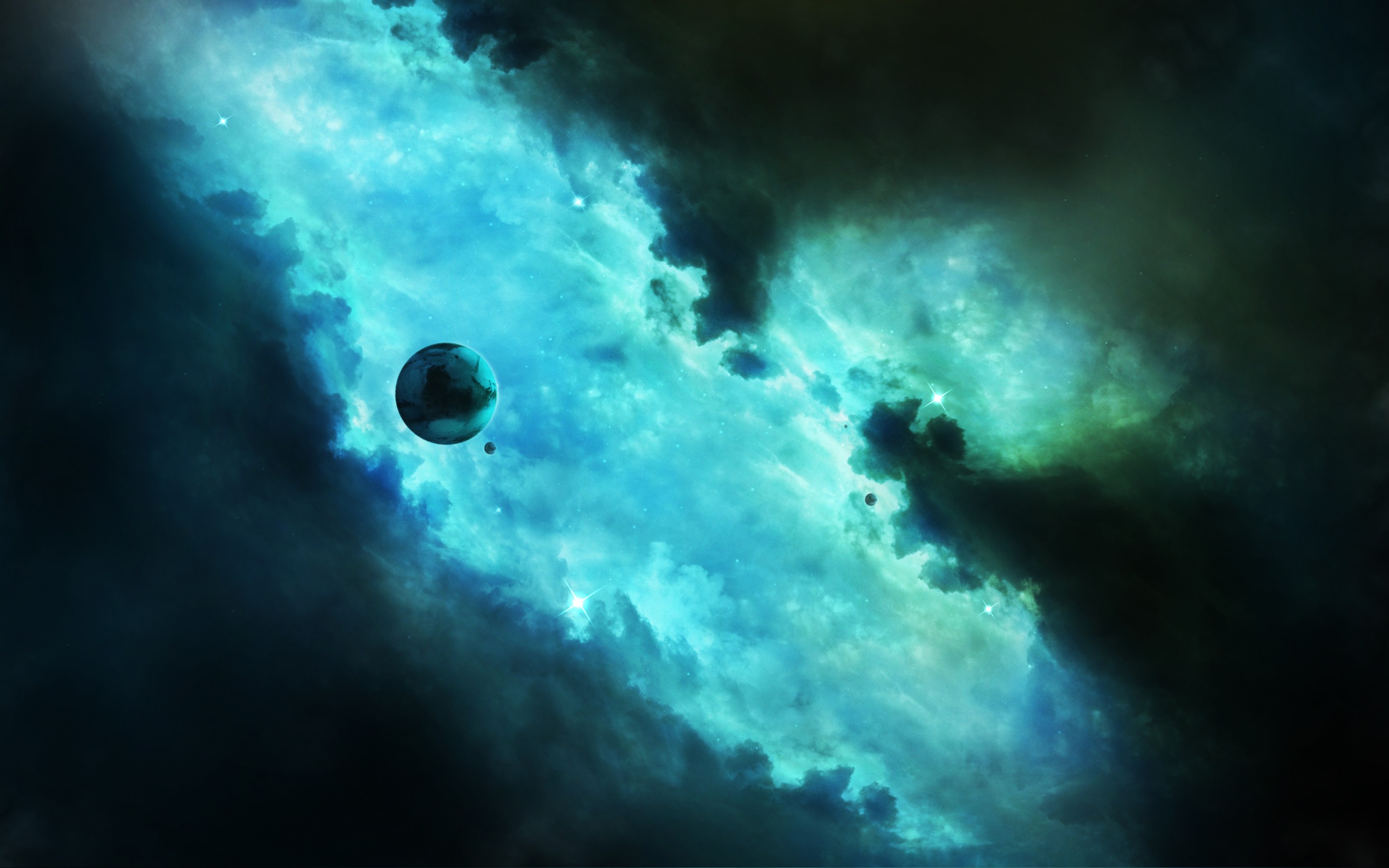 4k Turquoise Space - 2880x1800 Wallpaper 