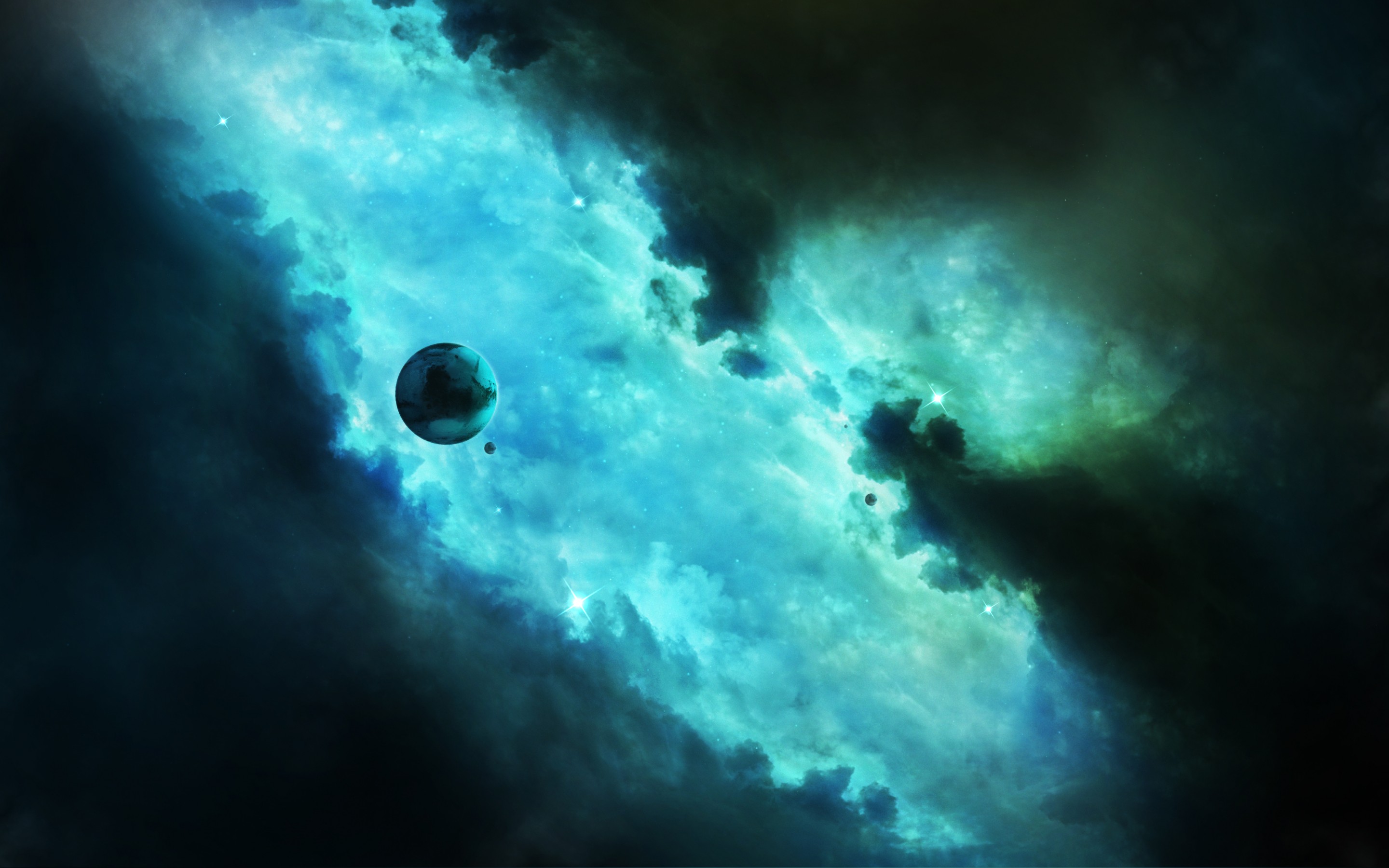 Turquoise Space Digital Art Wallpaper Hd Artist 4k Wa - vrogue.co