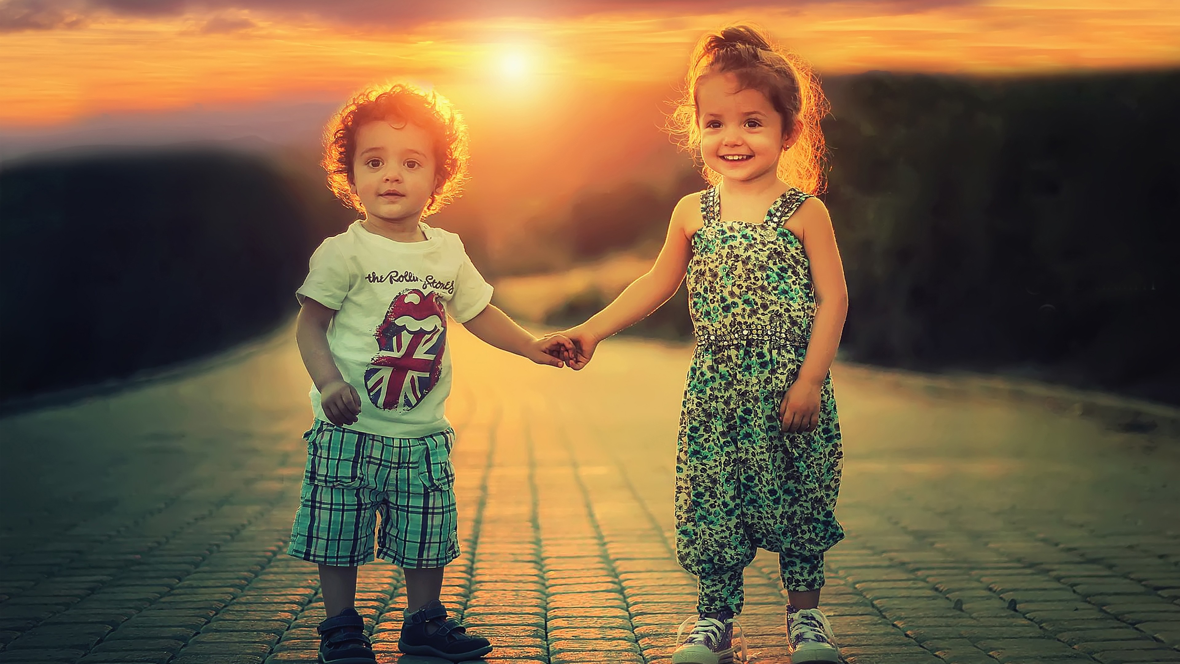 Cute Baby Couple Hd - HD Wallpaper 