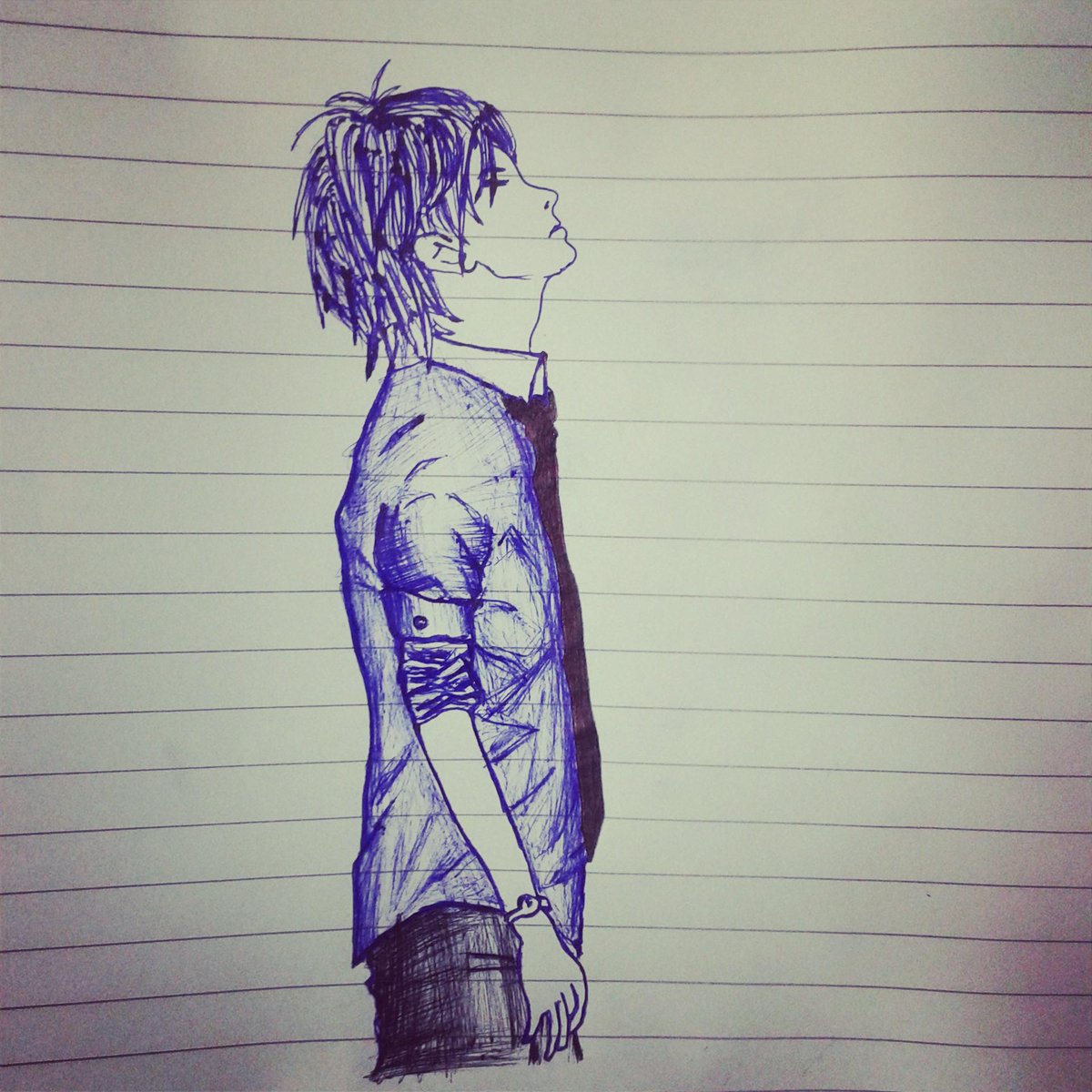 Alone Boy Pencil Drawing - 1200x1200 Wallpaper Alone Boy Pencil Drawing - 1200x1200 Wallpaper