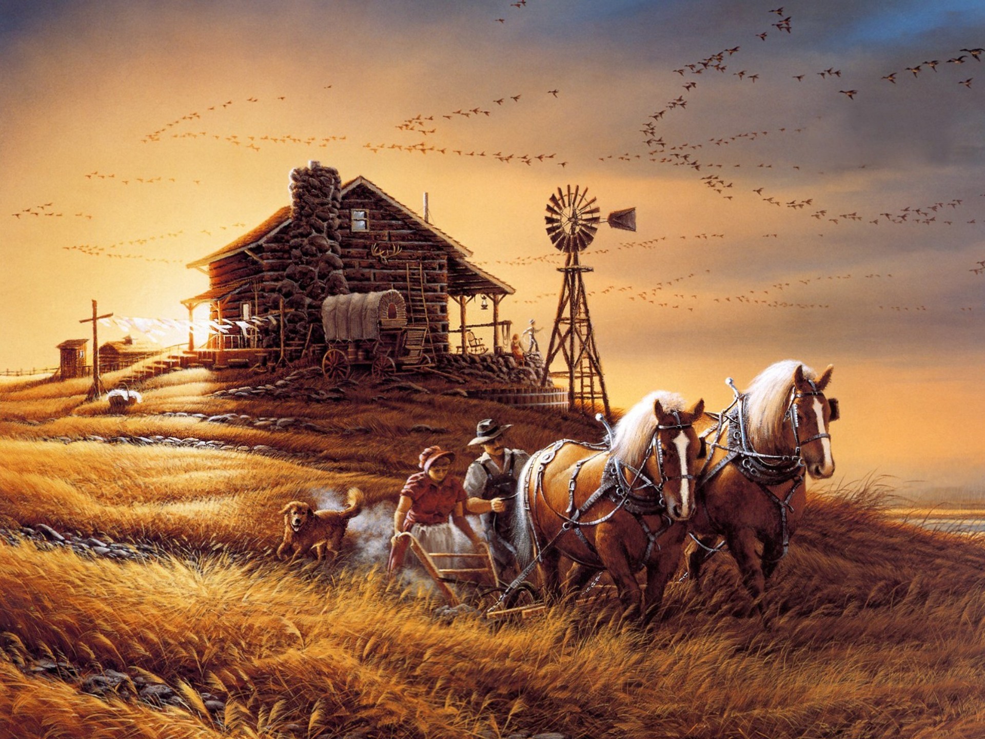 1920x1440, Terry Redlin 11 Wallpaper 
 Data Id 399198 - Imagenes Del Viejo Oeste - HD Wallpaper 