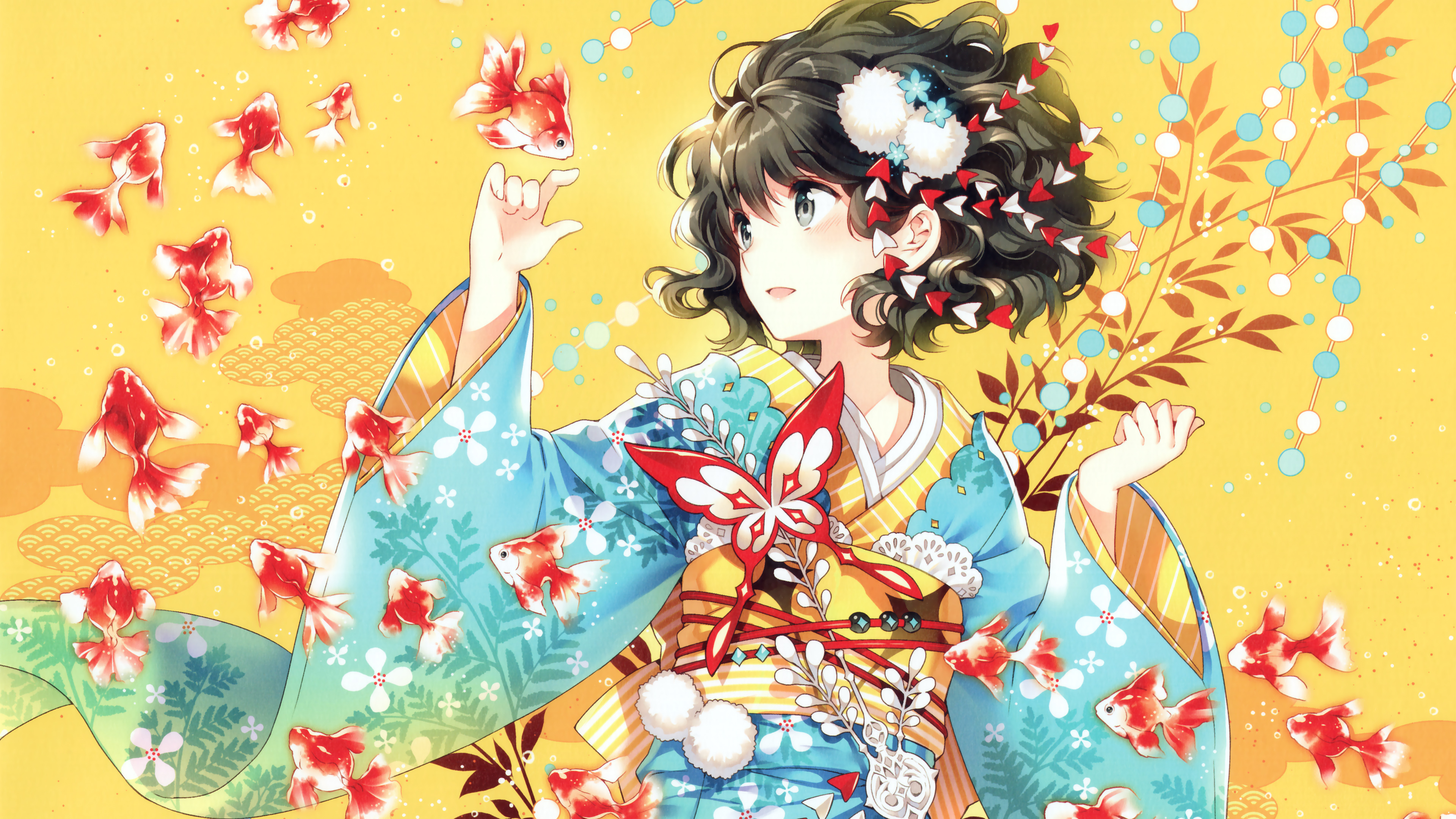 Anime Girl In Kimono - HD Wallpaper 