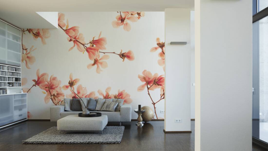 Livingwalls Photo Wallpaper Salmon Pink Blossom - Private Walls 36878 3 - HD Wallpaper 