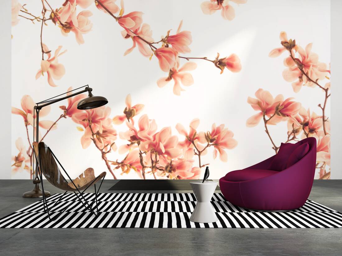 Livingwalls Photo Wallpaper Salmon Pink Blossom - Wallpaper - HD Wallpaper 