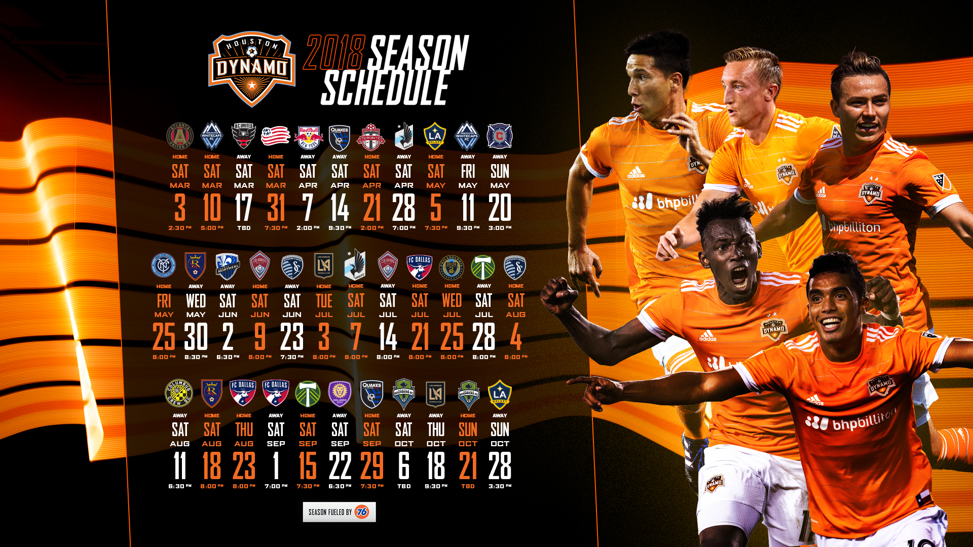 Houston Dynamo Schedule 2019 - HD Wallpaper 