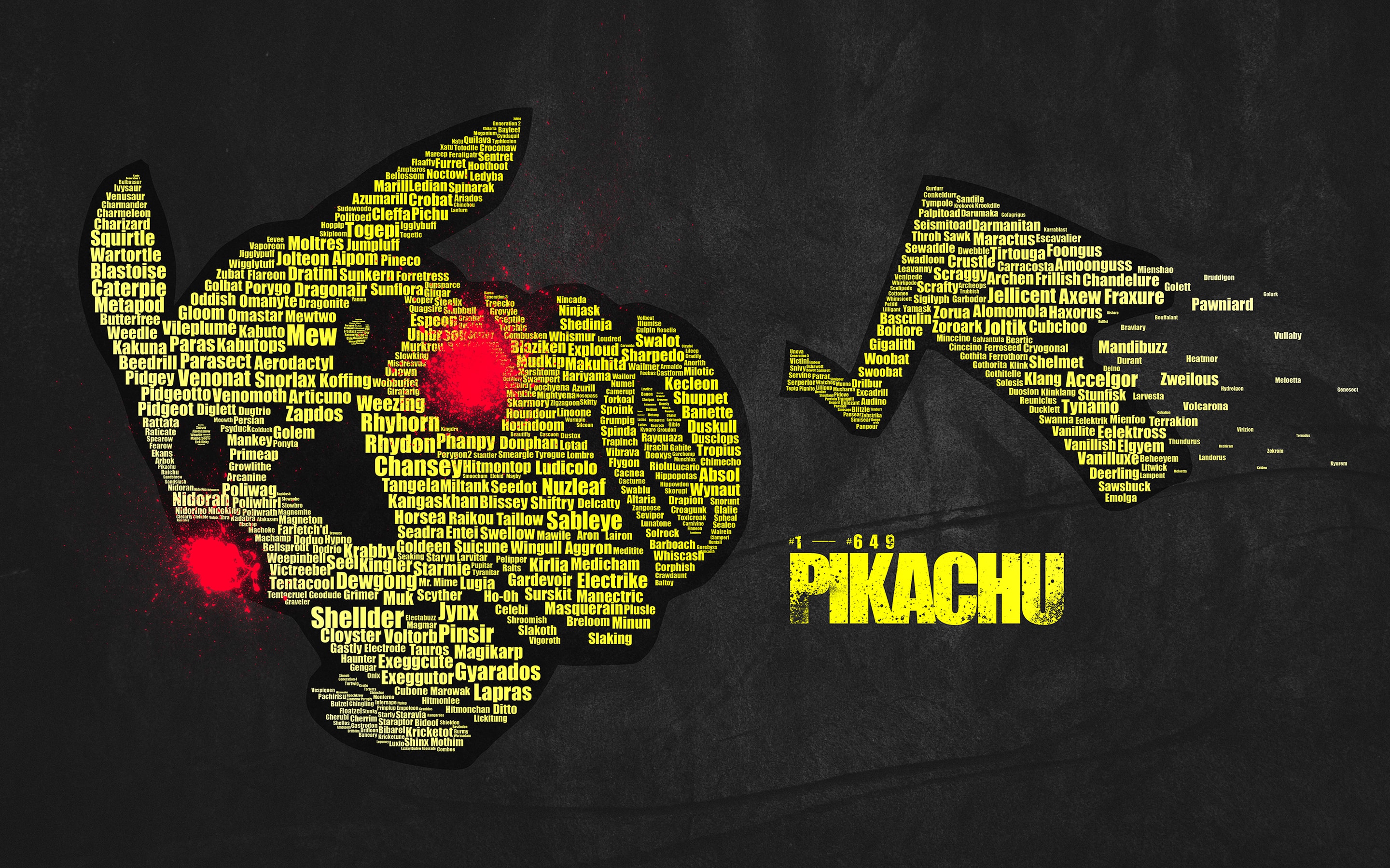 Wallpaper Of Pikachu, Pokémon, Typography Background - Pikachu Typography - HD Wallpaper 