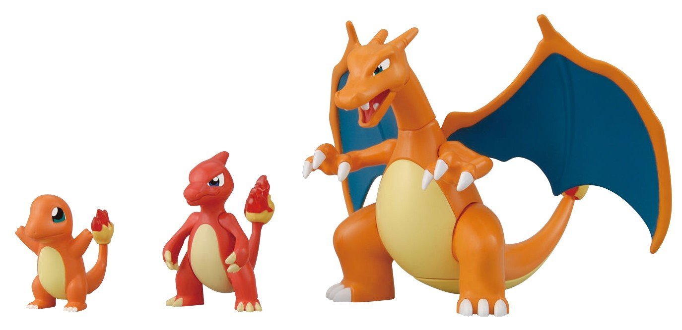 Pokemon Evolution Plastic Modeling Kit Charmander Charmeleon - Charmander Charmeleon Charizard - HD Wallpaper 