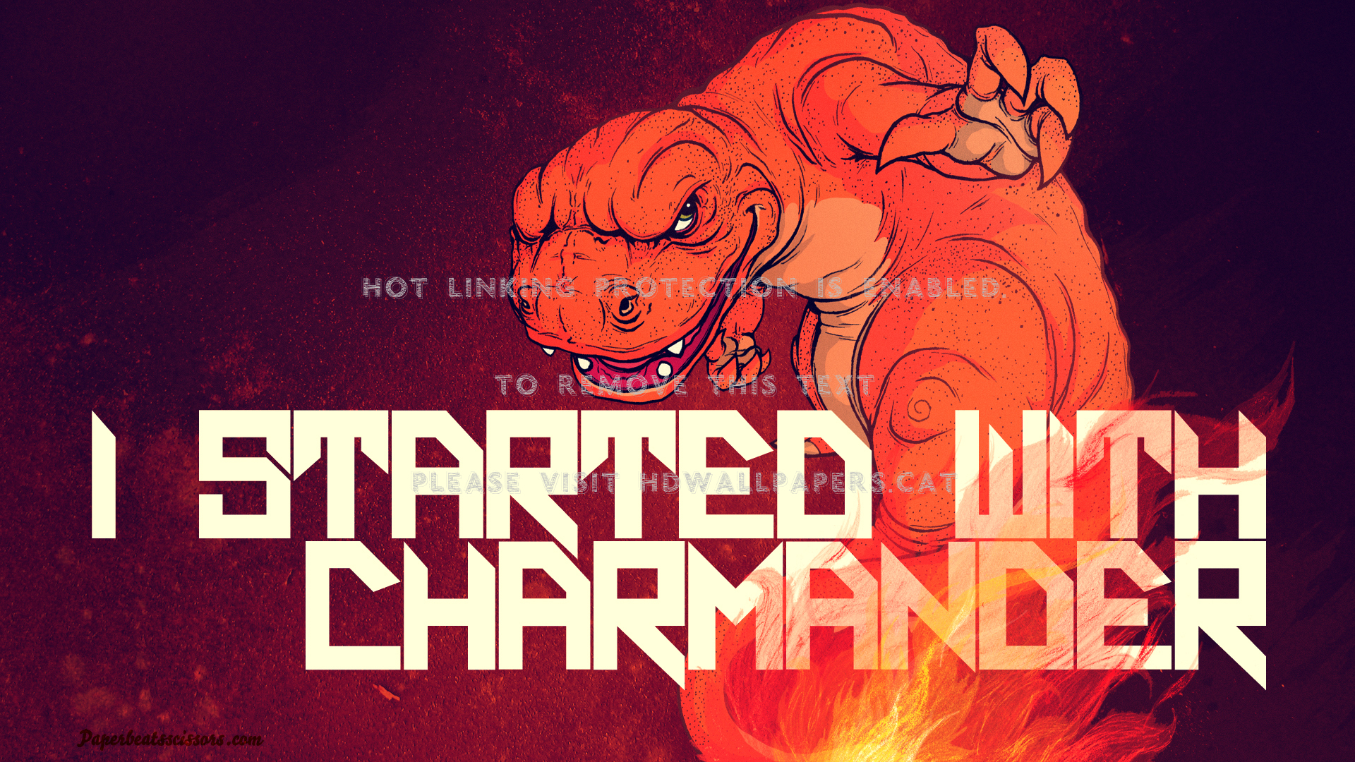 Charmander Red Cool Fire Pokemon Awesome - Started With Charmander - HD Wallpaper 