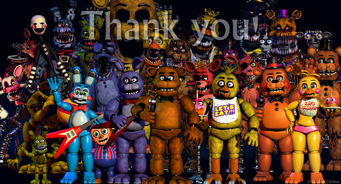 Fnaf World Five Nights At Freddy S 4 Five Nights At - Fnaf Thank You - HD Wallpaper 