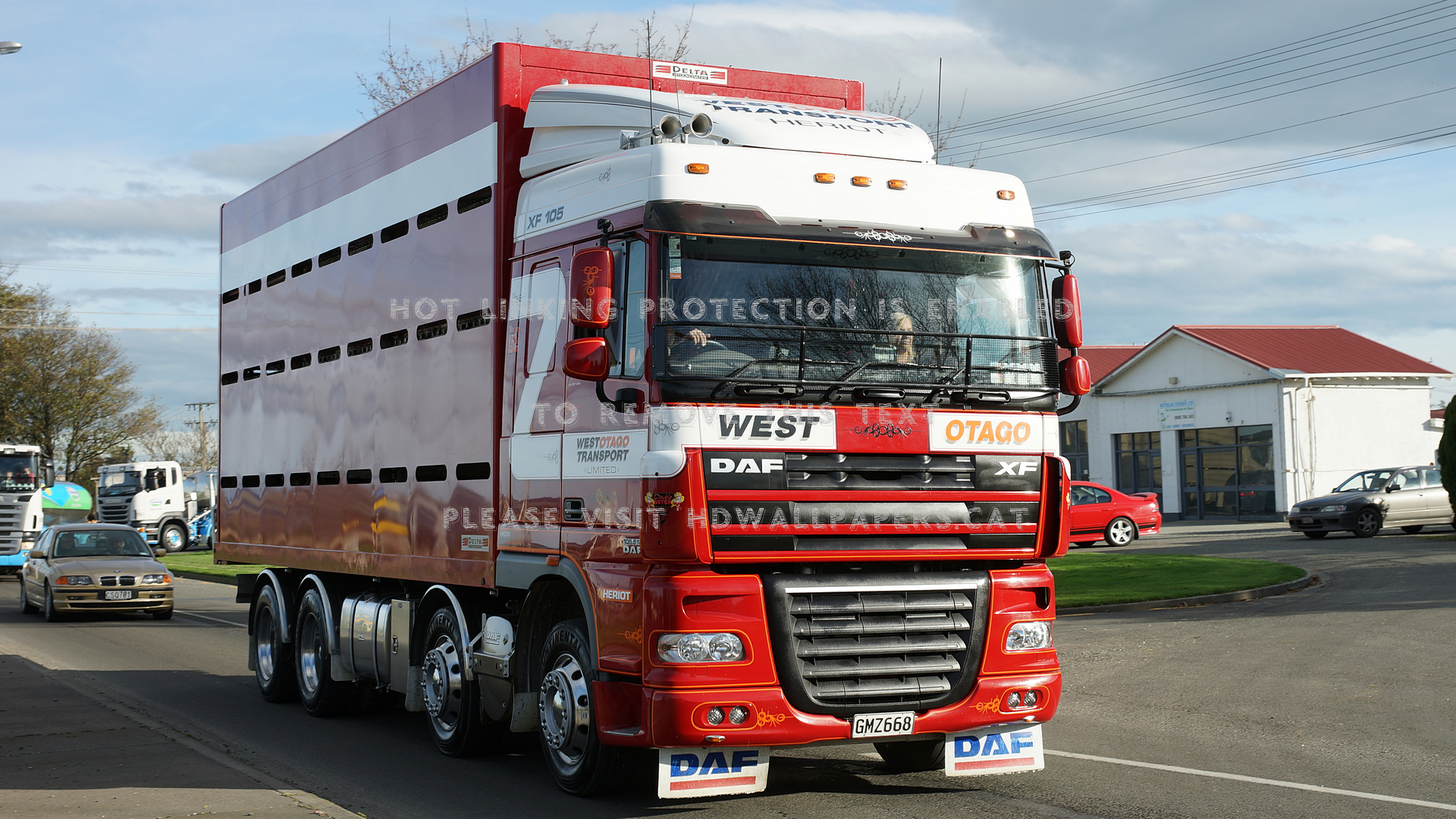 Daf Xf 105 West Otago Truck Transport Cars - Daf Xf 105 - HD Wallpaper 