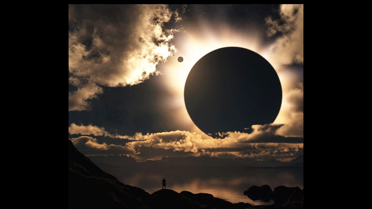 Solar Eclipse With Clouds - HD Wallpaper 