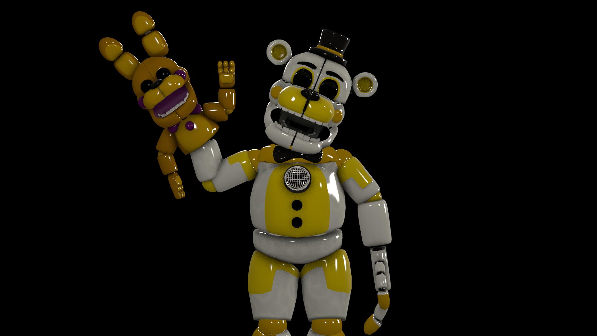 Golden Freddy Golden Bonnie - HD Wallpaper 