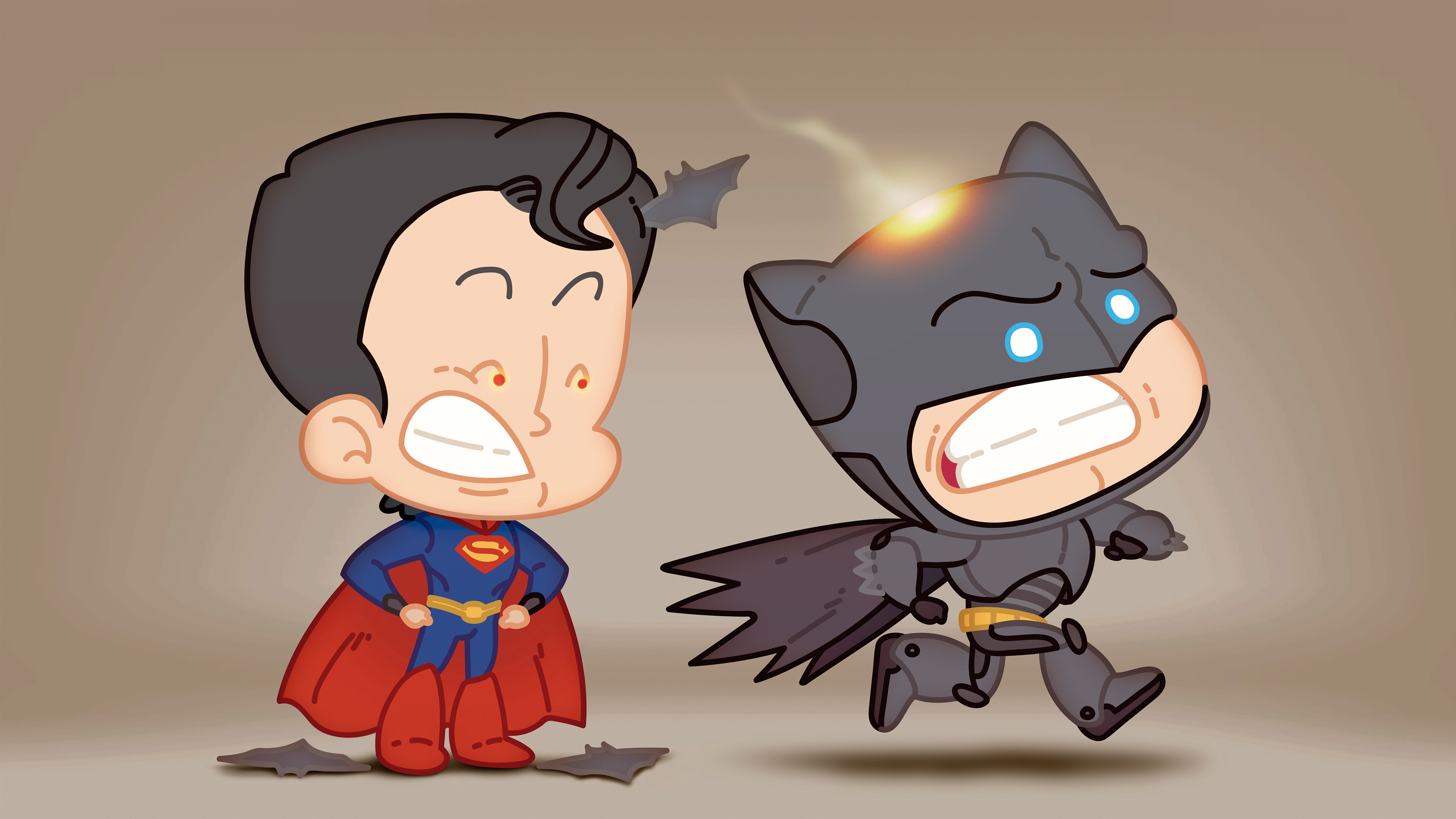 Batman And Superman Fat Heads 4k - HD Wallpaper 