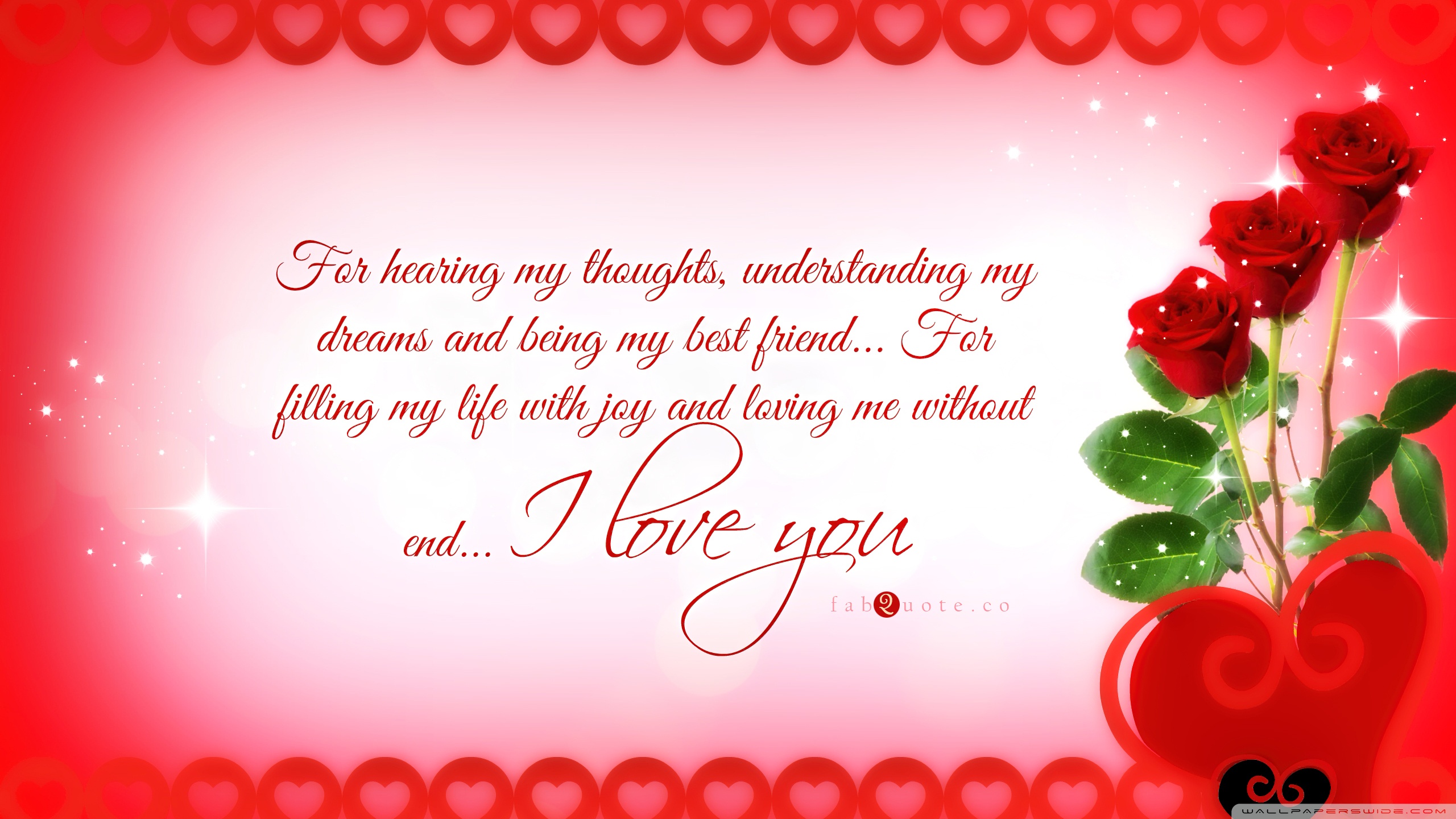 I Love You Heart Quotes Love Quotes Daily Wallpaper - Valentines Card Message For A Friend - HD Wallpaper 