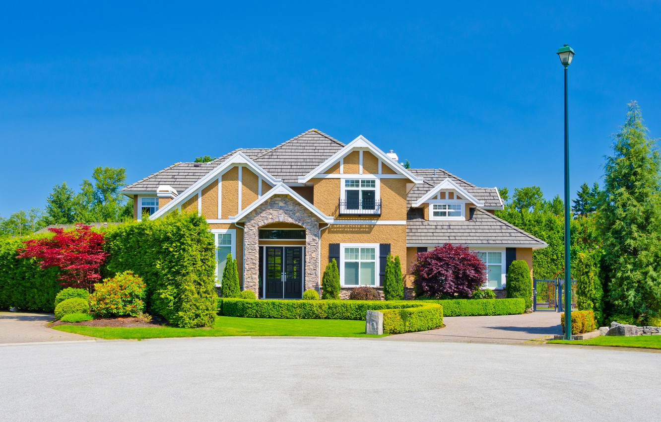 Photo Wallpaper Greens, The Sky, Grass, The Sun, Trees, - House House Sun Tree - HD Wallpaper 