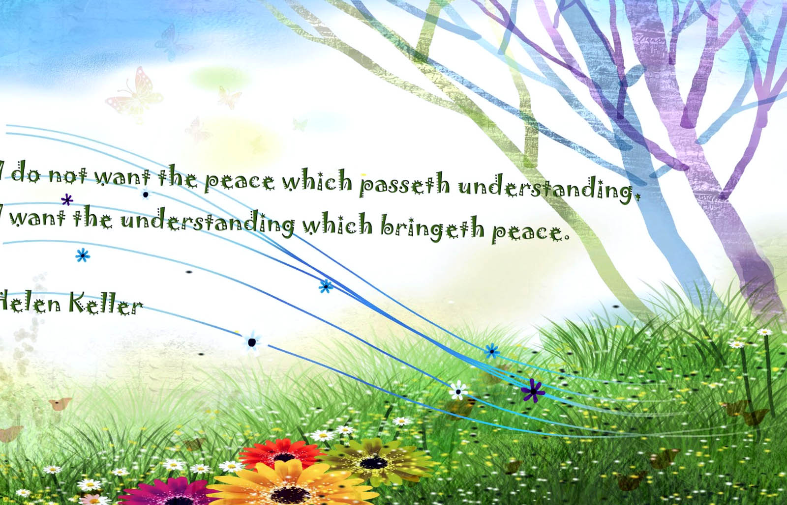 Nature And Peace Quote - HD Wallpaper 
