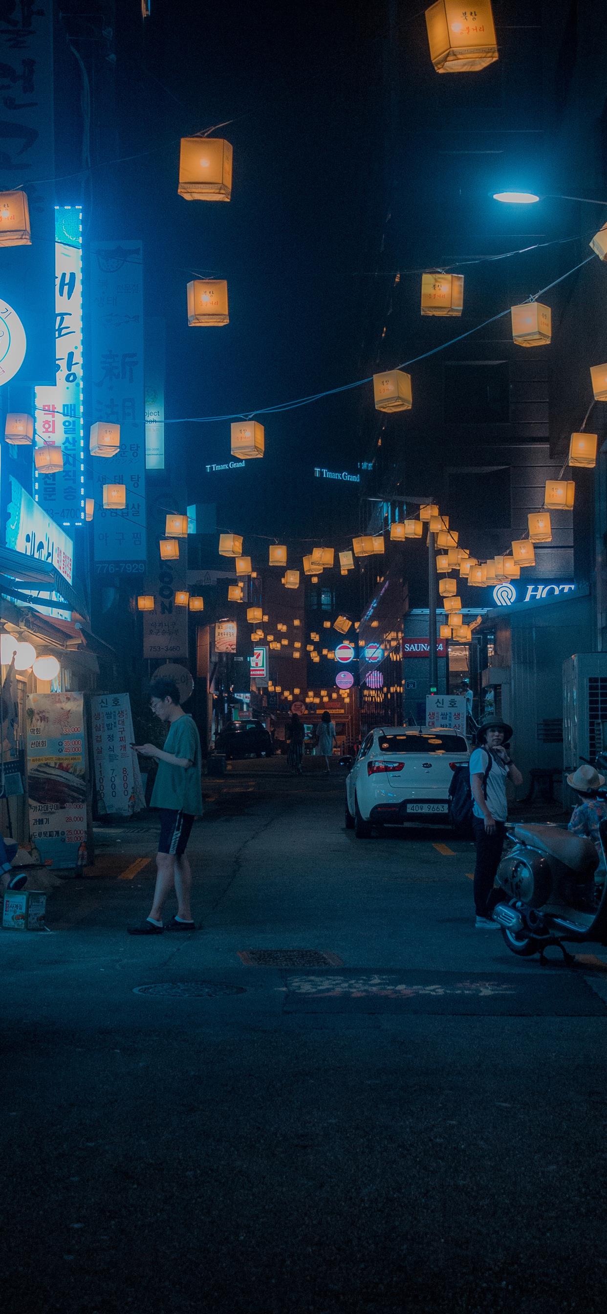 Korean Streets At Night - HD Wallpaper 