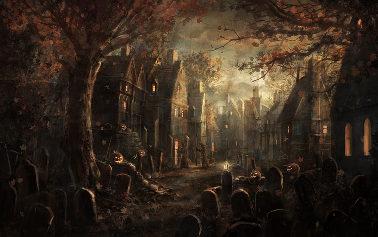 Halloween Scenery Wallpapers - Forest Dark Fantasy Art - HD Wallpaper 