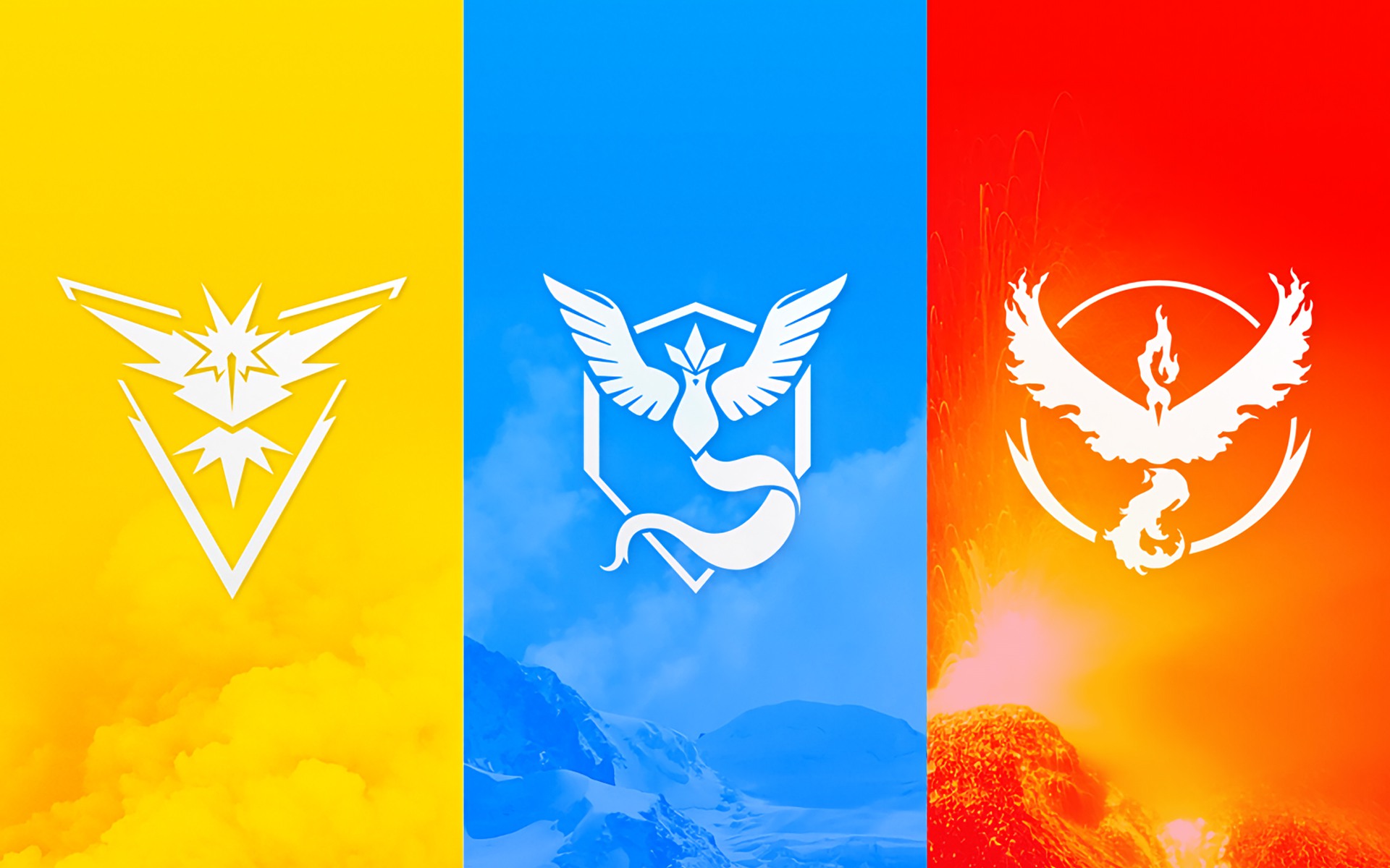 Pokemon Go Team Instinct Mystic And Valor Wallpaper - Pokemon Go Team Colours - HD Wallpaper 