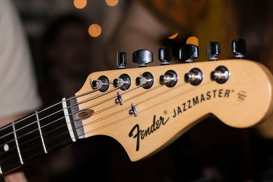 Person Playing Fender Guitar, Jazzmaster, Head, Stock, - Fender Jazzmaster Wallpaper Hd - HD Wallpaper 